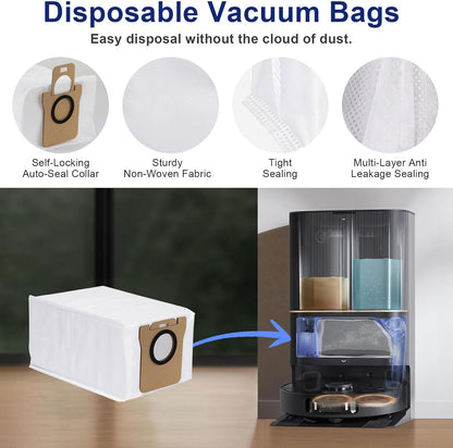 15 PCS Accessories Kit for Dreame L20 Ultra/ L30 Ultra Robot Vacuum Cleaner, Replacement Parts Main Brush, Side Brush, Washable Filter, Mop pads, Dust Bag