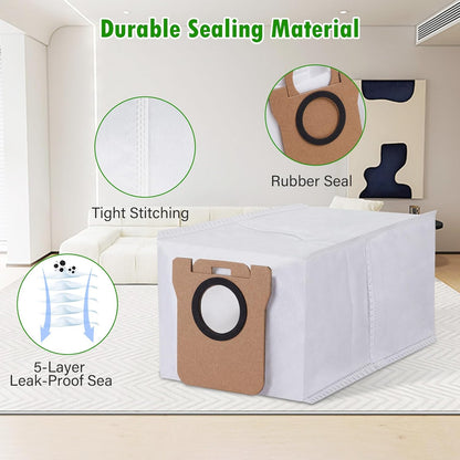 24 Pack Replacement Accessories for Dreame L20 / L30 Ultra Robot Vacuum，1 Main Brush 4 HEPA Filters 6 Side brushes 6 Mop Pads 6 Dust Bags 1 Cleaning Brush