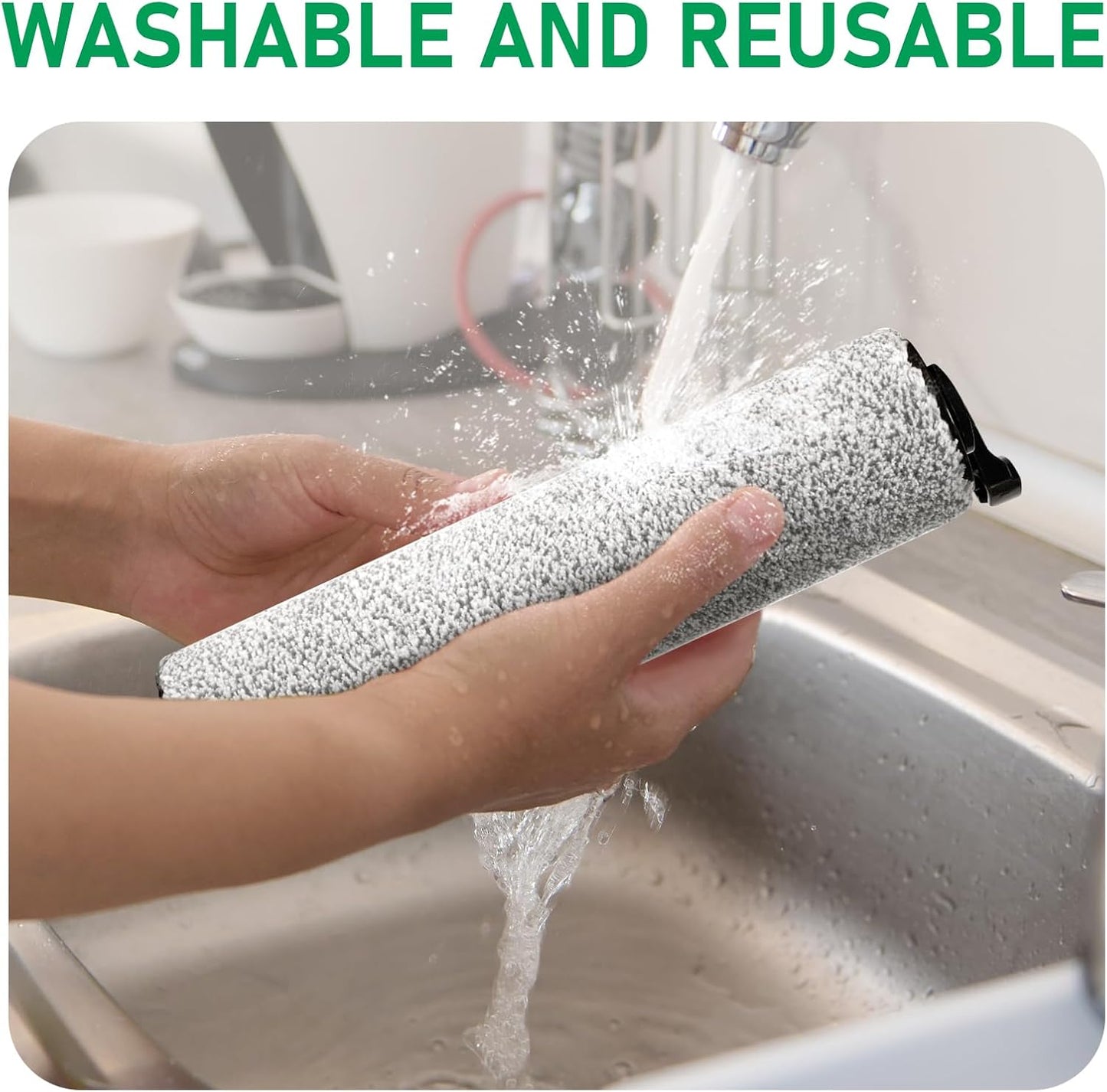 Roller Brush Replacement Kit Compatible with Tineco iFloor 2, iFloor 3,Floor One S3 Cordless Wet Dry Vacuum Cleaner,2 Pack Brush Roll Replacement Accessories