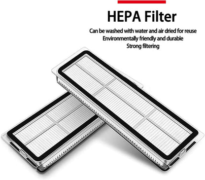 Replacement Kit Accessories Compatible with Dreame C20 Plus/D10 Plus Gen 2/RLD32GD Robot Vacuum Cleaner Parts 2 Main brush 6Side brush 6HEPA Filter 6 Dust bag 6Mop cloth