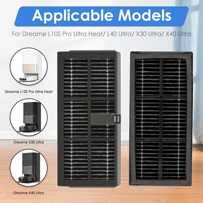 (4 Pack) L10s Ultra Gen 2 Replacement HEPA Filter for Dreame L40 Ultra/ L10s Pro Ultra Heat/ X40 Ultra/ X30 Ultra/Mova P10 Pro Ultra/ P50 Pro Ultra/ P50 Ultra Robot Vacuum, Replacement Parts Filters