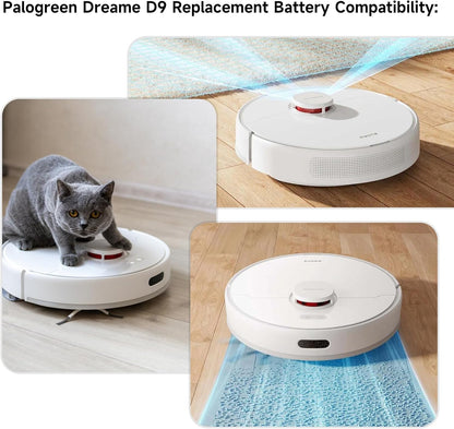 for Dreame L10s Ultra, L10,L10s,L10 Pro,L10 Pro Plus,D9,D9 Max,D9 Pro,F9,D10,D10s,D10 Plus,RL55L,RLS5-BL0,RLS5-WH0,RVS5-WH0,Z10 Pro Robot Vacuum Cleaner P2008-4S2P-MMBK-14.4V Li-ion 6700mAh Battery