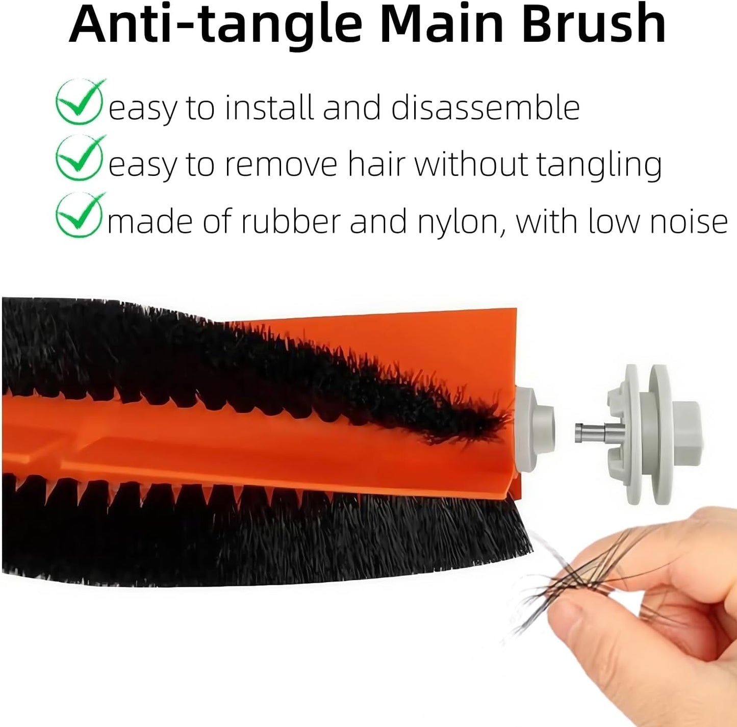 Accessories Kit for Dreame Bot D10 Plus RLS3D Robot Vacuums, 2 Main Brush, 4 HEPA Filter, 4 Side Brush, 1 Cleaning Tool, Replacement Parts Spare Repair Attachments