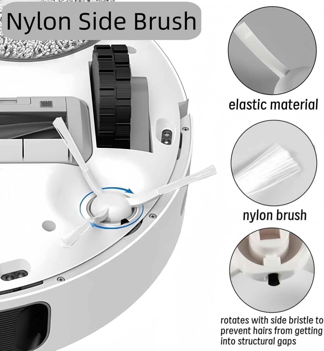 Accessories Kit for Dreame Bot D10 Plus RLS3D Robot Vacuums, 2 Main Brush, 4 HEPA Filter, 4 Side Brush, 1 Cleaning Tool, Replacement Parts Spare Repair Attachments