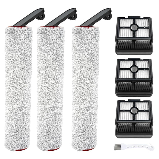 (7pcs) HEPA Filters & Replacement Brush Rollers Compatible Parts Accessories Kit For Dreame H12 Pro/ H12 Dual Wet Dry Vacuum Cleaner, Replacement Inclue 3 Vacuum Filter, 3 Brush Rollers