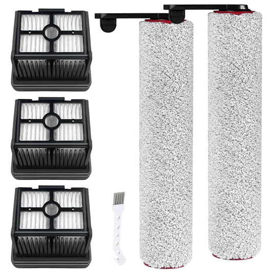 (6pcs) Replacement Brush Rollers And HEPA Filters For Dreame H12 Pro/ H12 Dual Wet Dry Vacuum Cleaner, Compatible Replacement Parts Accessories Kit Inclue 3 Vacuum Filter, 2 Brush Rollers