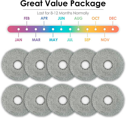 (10 Pack) X50 Ultra Mop Pads for Dreame X50 Ultra/ X40 Ultra/ L40s Pro Ultra/ L50 Pro Ultra/ X50 Master/ X30 Ultra/ L10s Ultra/ L10s Pro Gen 2/ L10s Pro Ultra/ L10s Plus/ L20 L30 L40 Ultra Mop Pad