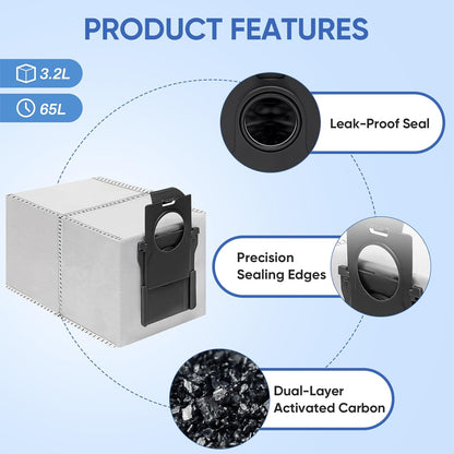 15 Pack Vacuum Bags Replacement for Dreame X50 Ultra/X40 Ultra/X30 Ultra/L50 Ultra/L40 Ultra/L10s Ultra Gen 2/L10s Pro Ultra Robot Vacuum Cleaner,3.2L Large Capacity Dust Bag Accessories