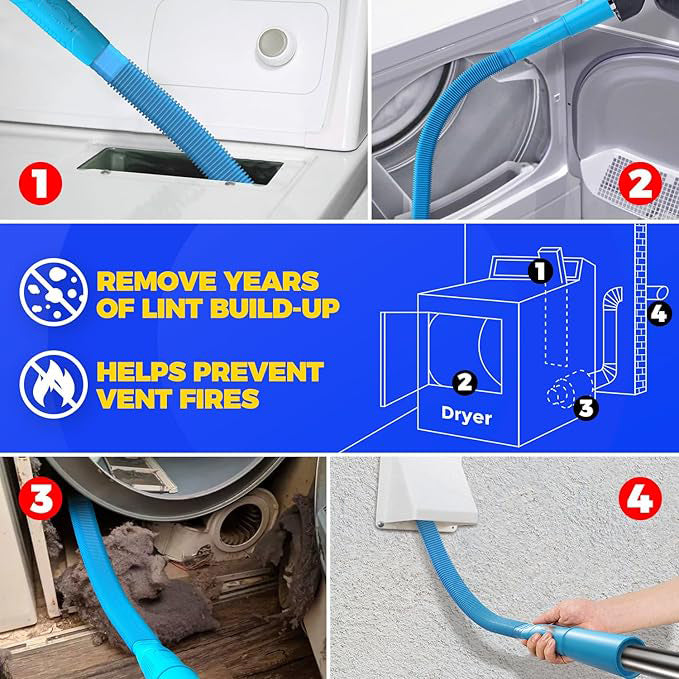 Dryer Vent Cleaner Kit Vacuum Hose, Dryer Vent Vacuum Hose