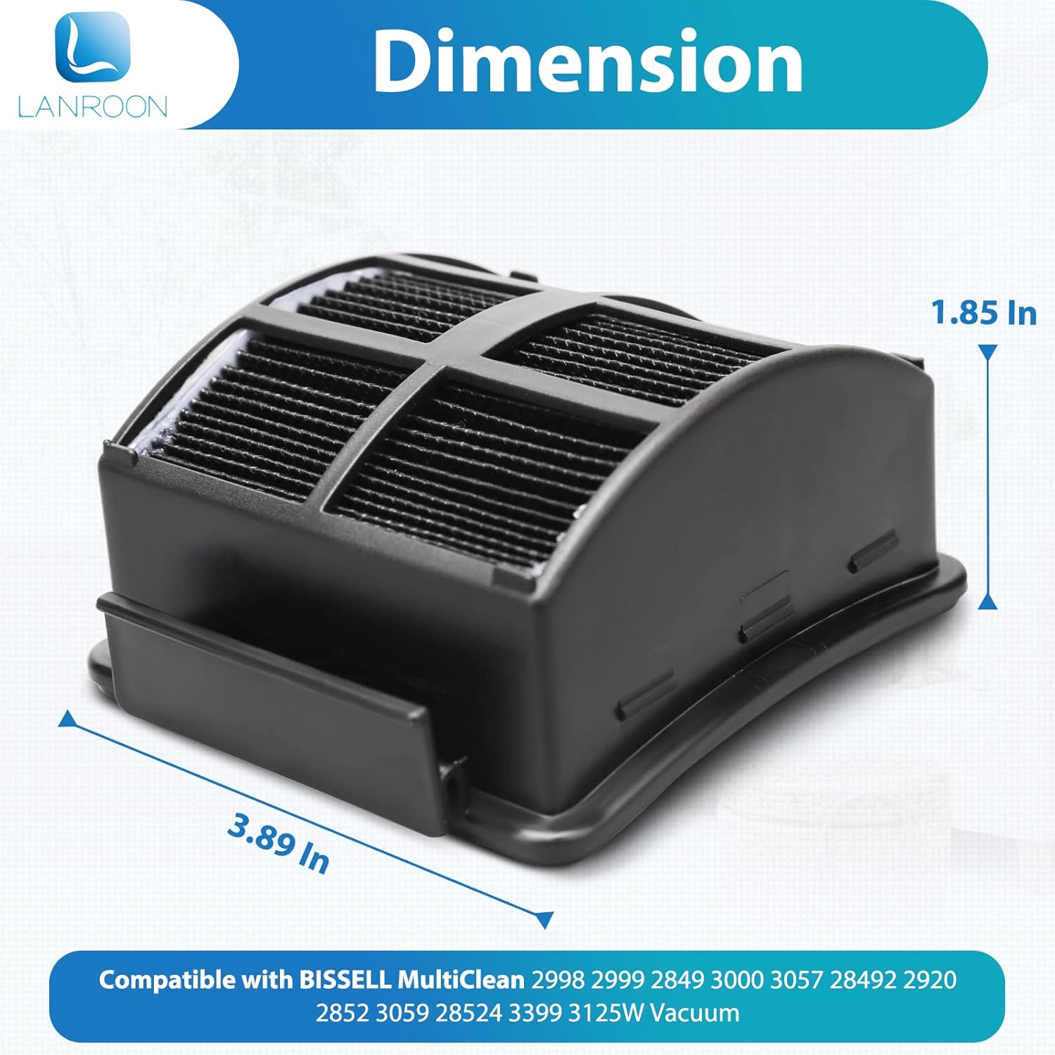 Filter Kit for Bissell 2998 Multiclean Lift-Off Pet Vacuum, Fit for Bissell 2998 2999 2849 3000 3057 2849 28524 2920 3059 3399 2852 3125W 31269 Vacuum, Part 1625641