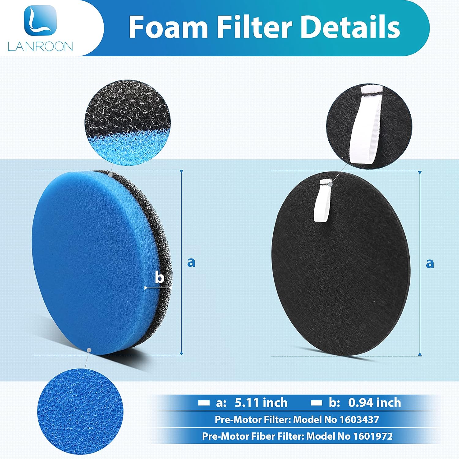 Filter Kit for Bissell 2998 Multiclean Lift-Off Pet Vacuum, Fit for Bissell 2998 2999 2849 3000 3057 2849 28524 2920 3059 3399 2852 3125W 31269 Vacuum, Part 1625641
