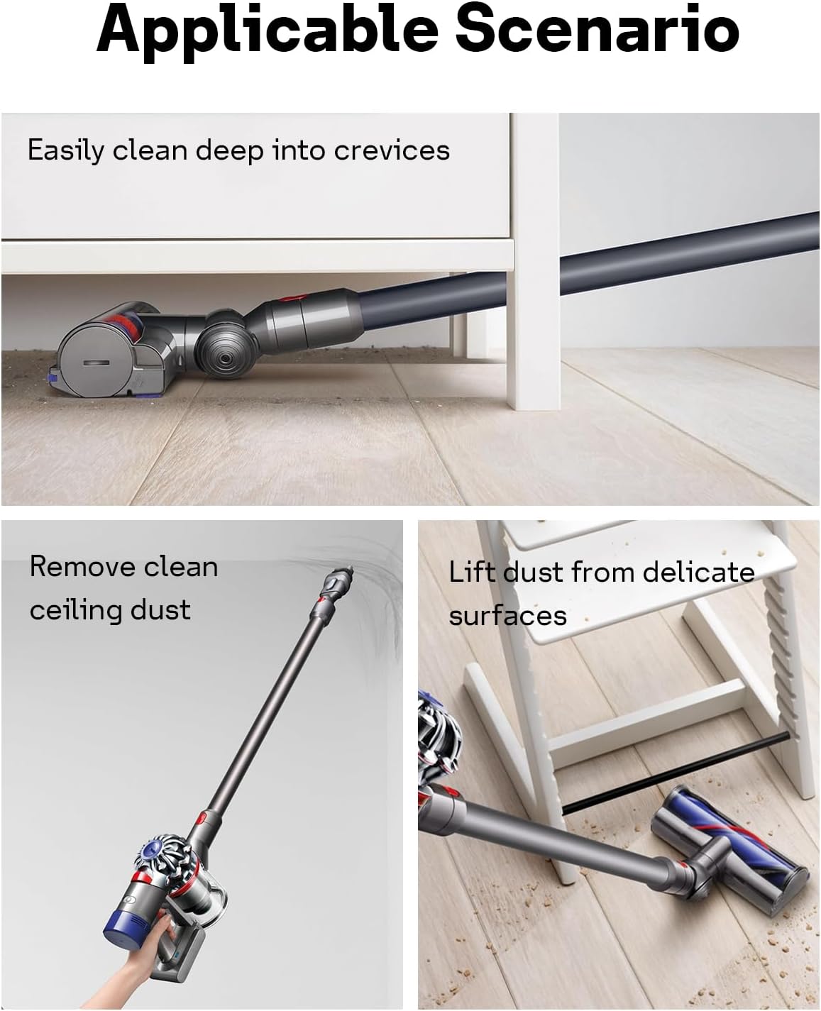 Leemone Replacement Wand Quick Release Wand for Dyson V7 V8 V10 V11 V15 Cordless Stick Vacuum Cleaner Extension for Dyson V11 V10 V8 V7 Handheld Trigger(Iron)