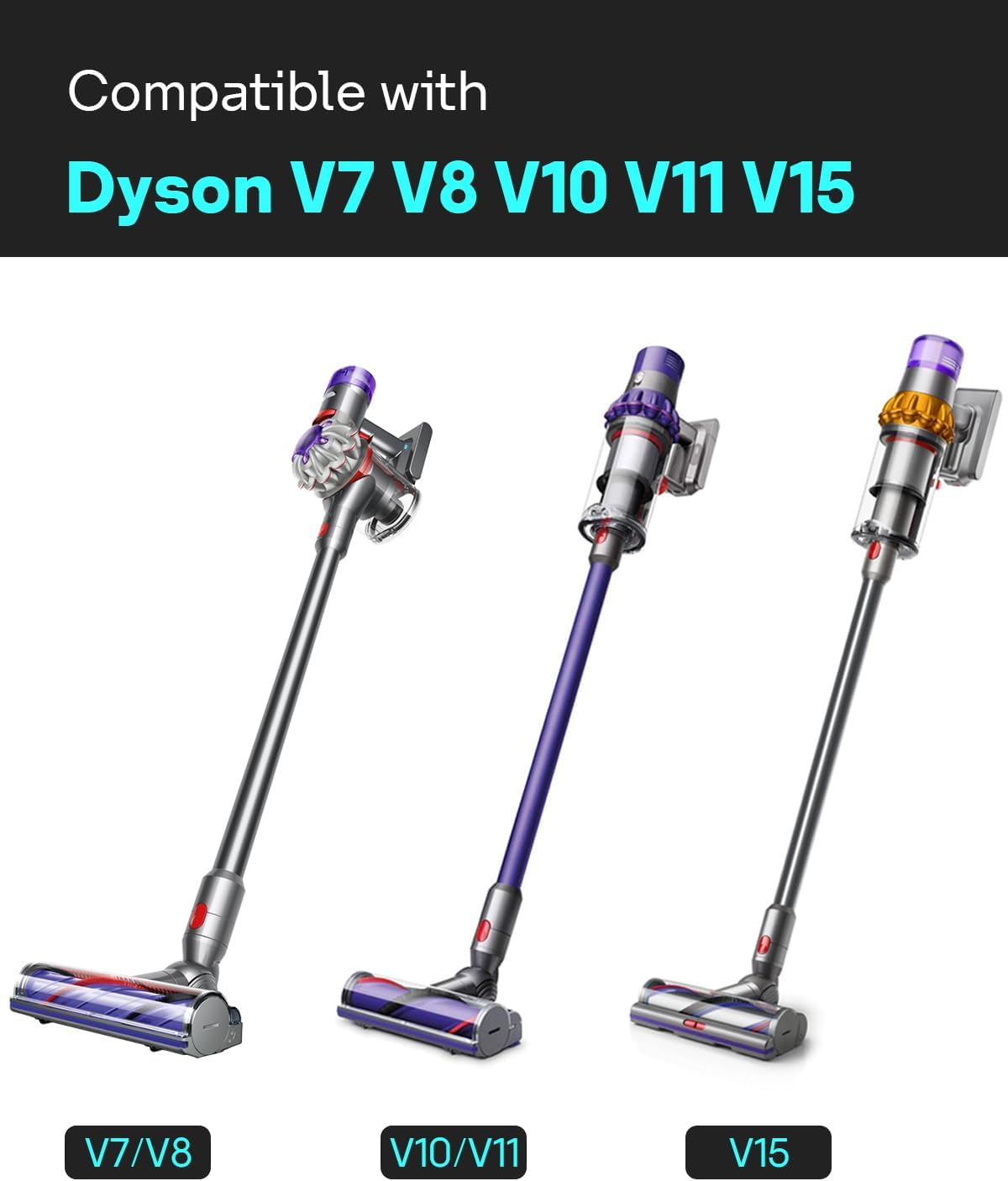 Leemone Replacement Wand Quick Release Wand for Dyson V7 V8 V10 V11 V15 Cordless Stick Vacuum Cleaner Extension for Dyson V11 V10 V8 V7 Handheld Trigger(Iron)
