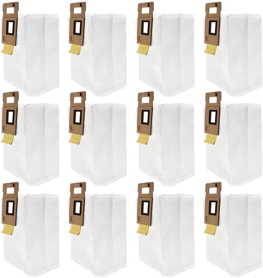 Neutop Disposable Dust Bags Compatible with Roborock S7, S7+, T7S Plus, S70, S75, S7 MaxV Plus, Robot Vacuum Cleaner, Auto-Empty Dock Replacement Parts Accessories,12-Pack.