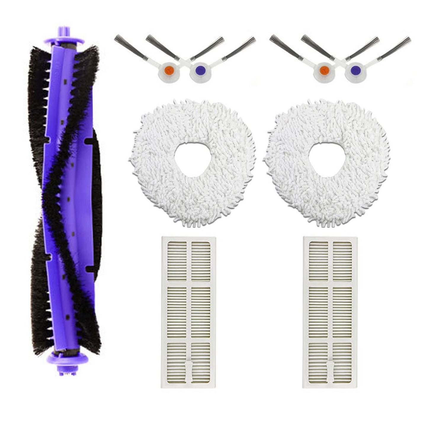 Replacement Accessories Kit Compatible With Narwal Freo Robot Vacuum Cleaner,1 Main Brush, 6 Side Brushes,4 Mop Pads, 4 Hepa Fiters Spare Parts (Freo-15)