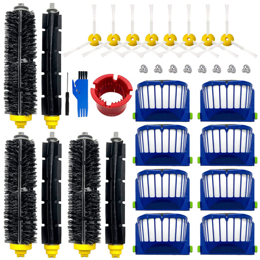 Compatible Parts for 600 Series Robotic Vacuum Cleaner – Includes 595, 650, 528, 620 Roll Brushes, Side Brushes, and Filters – Replacement for iRobot Roomba 600 Series Robotic Vacuum Models.