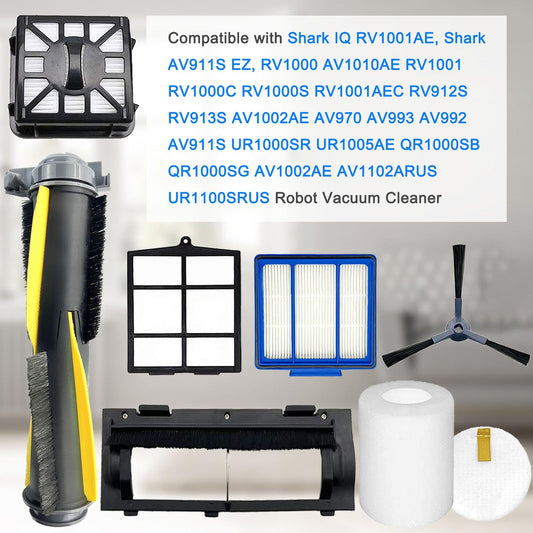 Compatible Parts for Shark IQ Robot Vacuum – Includes Main Brushes, Side Brushes, Filters, and Cover Plate – Replacement for RV1001AE, RV2001AE Models