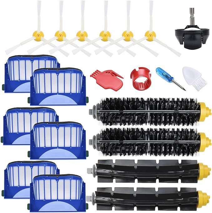Replacement Parts Kit for irobot Roomba 600 Series 694 676 675 692 695 677 671 655 645 690 680 660 650 620 614 & 500 Series 595 585 564 robot, 2 Bristle & 2 Beater Brush, 6 Filter, 6 Side Brush