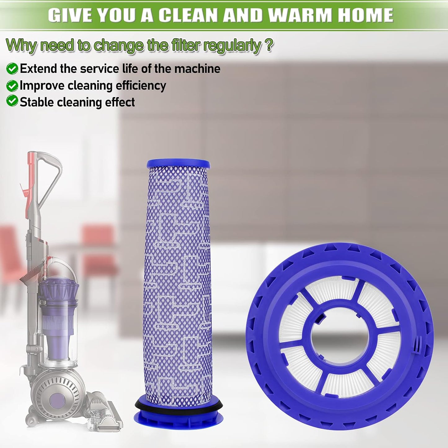 Replacement for Dyson DC41,DC65,DC66 Hepa Post-Motor Filter & Pre-Motor Filter,Multi Floor,Animal and Ball Vacuums.Compatible Part#920769-01&920640-01…