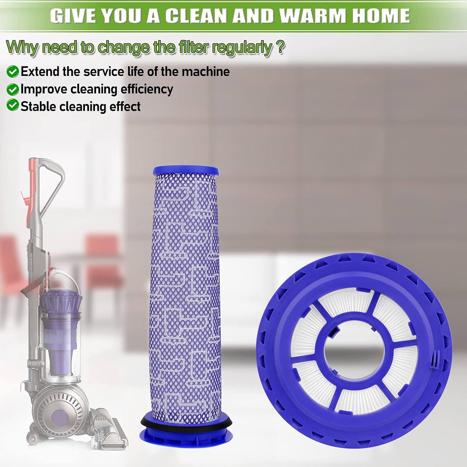 Replacement for Dyson DC41,DC65,DC66 Hepa Post-Motor Filter & Pre-Motor Filter,Multi Floor,Animal and Ball Vacuums.Compatible Part#920769-01&920640-01…