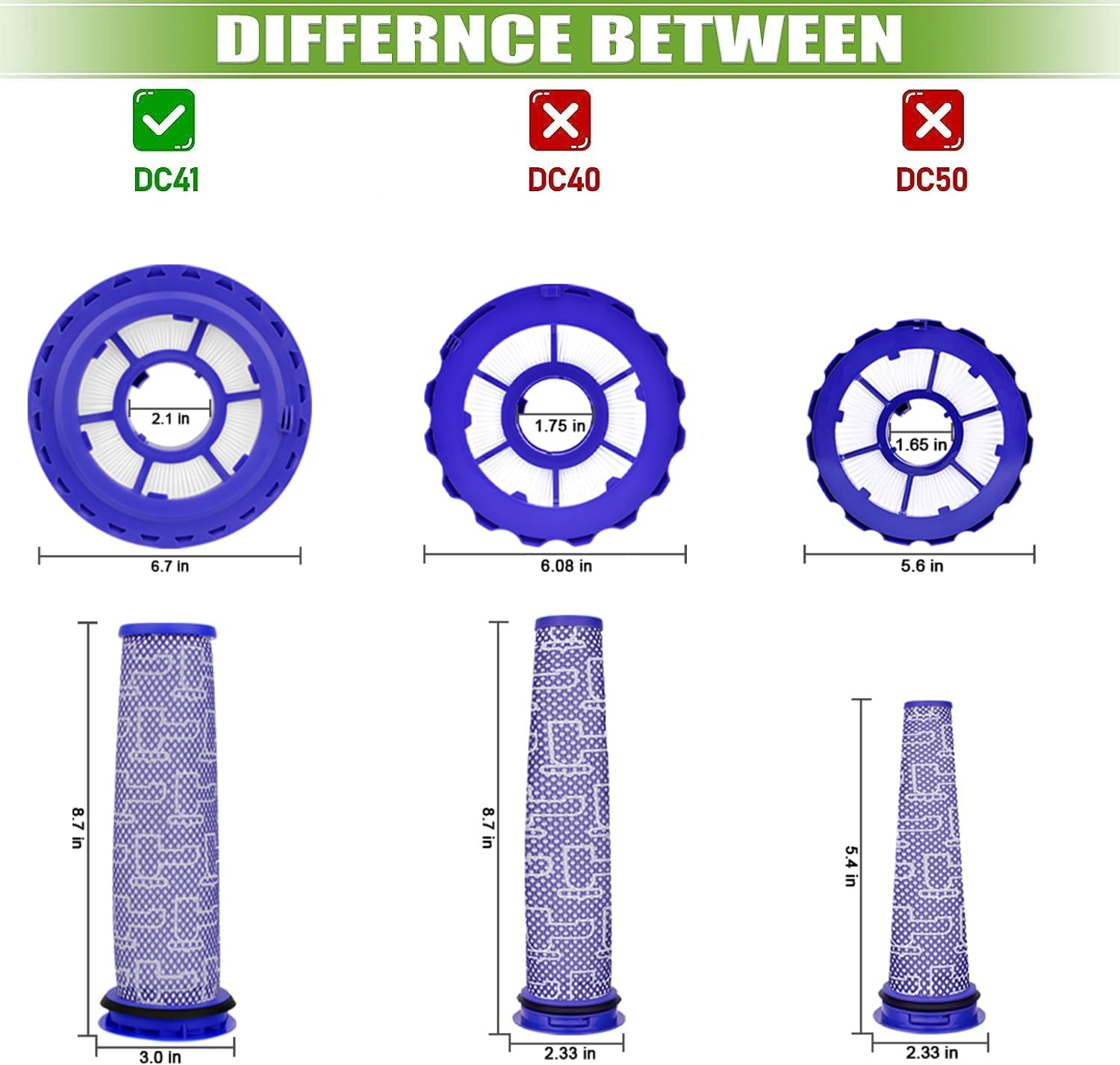 Replacement for Dyson DC41,DC65,DC66 Hepa Post-Motor Filter & Pre-Motor Filter,Multi Floor,Animal and Ball Vacuums.Compatible Part#920769-01&920640-01…
