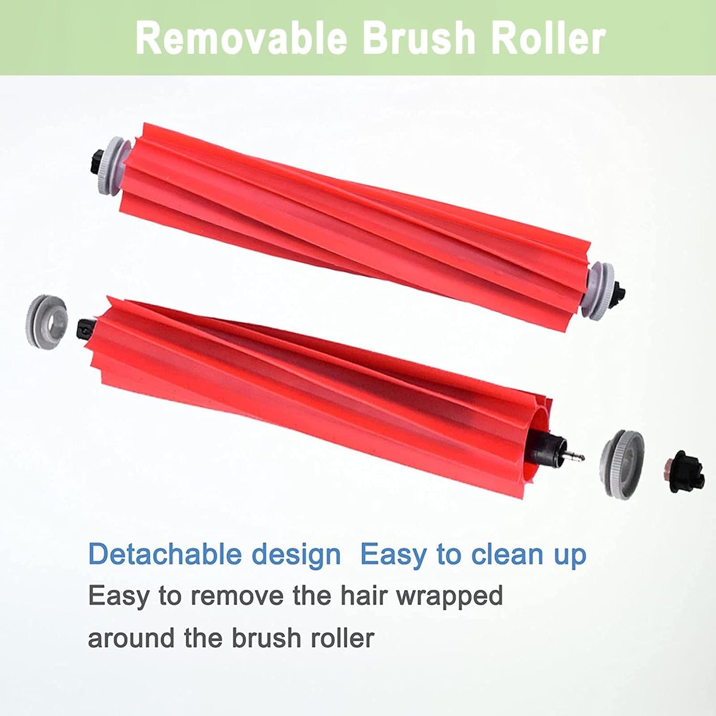 Roborock Compatible Replacement Parts - 2 Roller Brush, 4 Filter, 6 Side Brush, 4 Mop Cloth