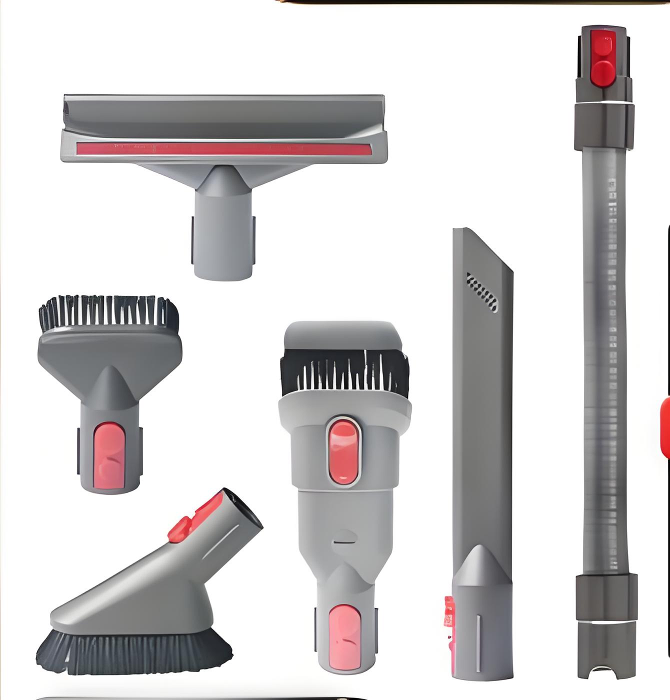Compatible Parts for V7, V8, V10 Vacuum Cleaner – Includes Soft and Hard Bristle Brushes, Mattress and Bedding Brush, and Round Brush Head – Replacement for Dyson vacuum cleaner accessories V7, V8, and V10 Vacuum Models.