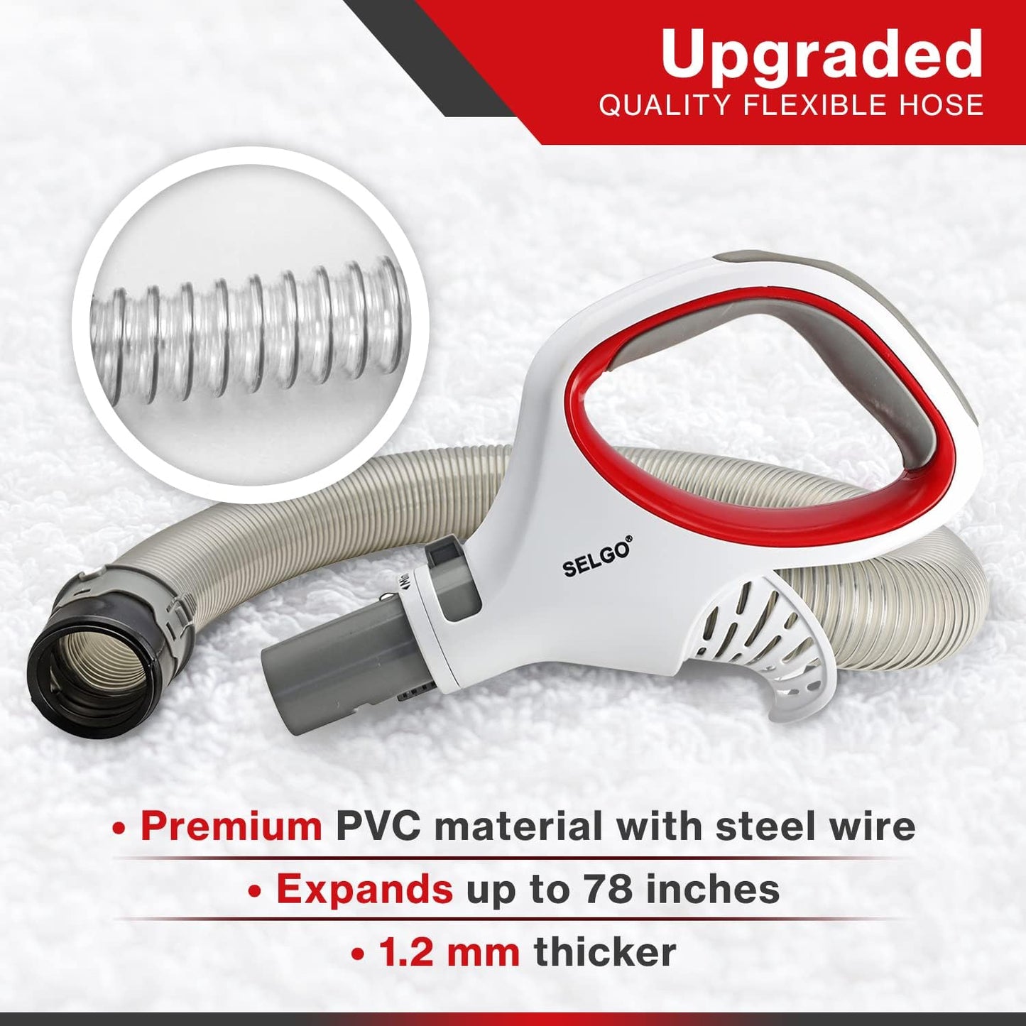 Upgraded Replacement Hose Handle for Shark Rotator Professional Lift-Away Vacuums | for Series NV500, NV501, NV502, NV503, NV504, NV505, NV510, NV552, UV560, & More Models, (Only Models Listed Below)