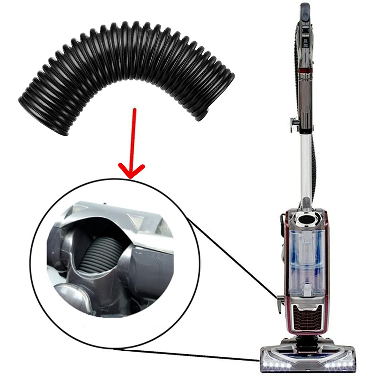 Vacuum Hose Replacement Replacement Hose Lower Floor Nozzle Hose-Replacement for Shark Rocket HV300, HV301, HV302, HV320, HV321 Replacement Lower Duct Hose for Shark Rotator Vacuum Cleaner-