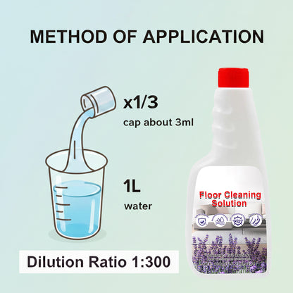 Lavender Floor Cleaning Solution,Compatible With Roborock Robot Vacuum And Mop Cleaner, Deep Cleans For Multiple Hard Floors, Suitable With All Robot Vacuums With Mopping 480ml